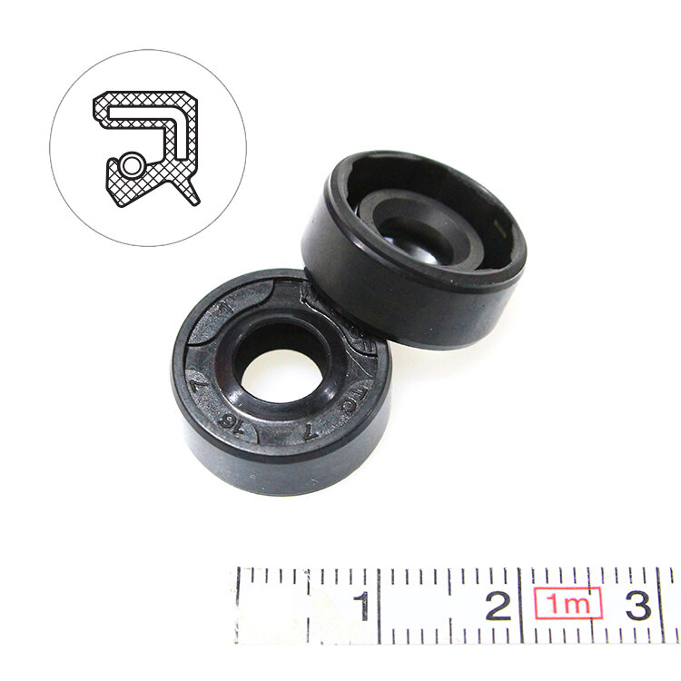 Манжета армированная (Сальник) 7х16х7 (тип 2 / TC) 70NBR (упаковка 2 шт.)