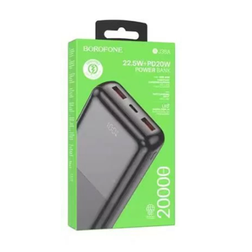 Powerbank Borofone BJ36A 20000mAh 2USB1C 225W20W черный 1990₽