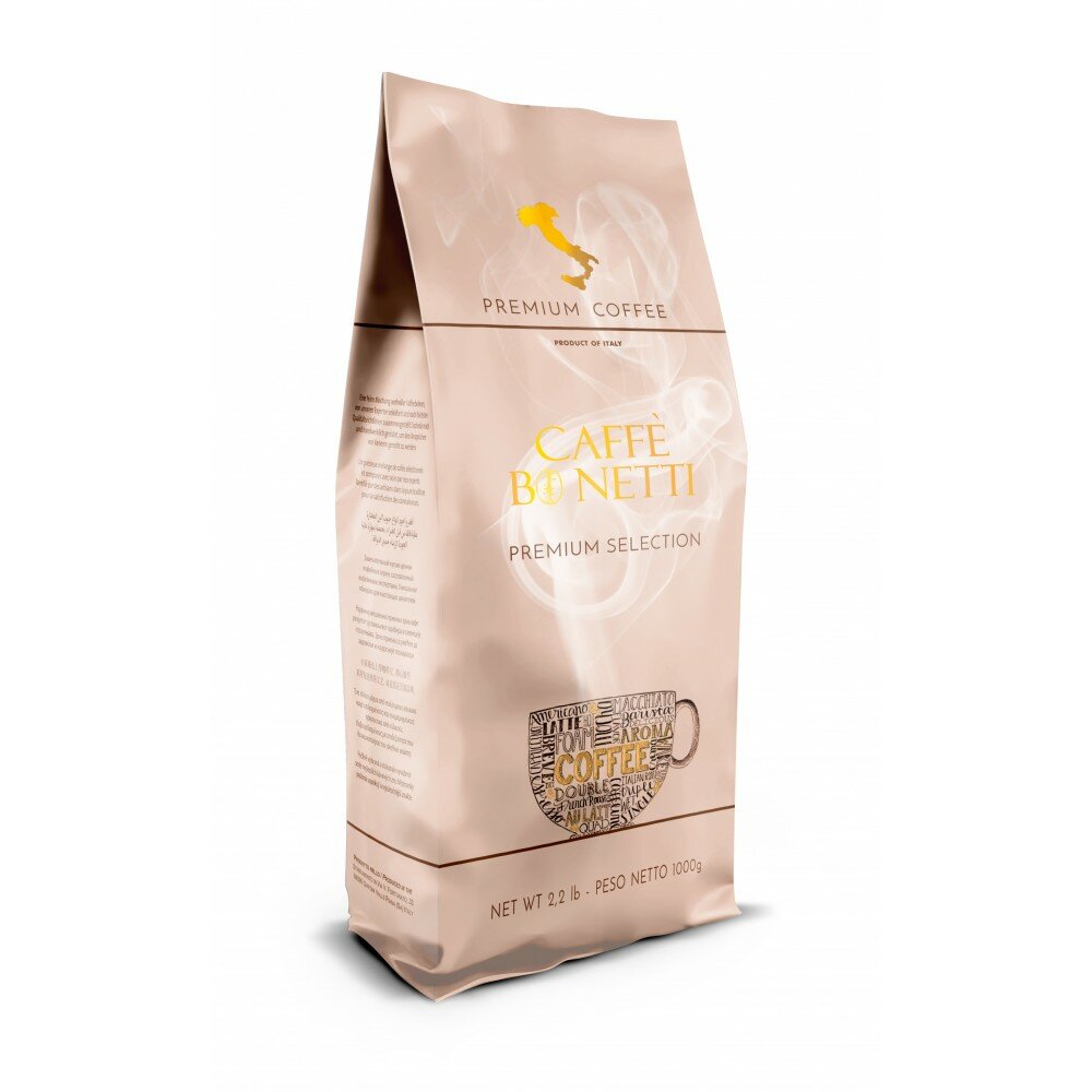 Кофе в зернах BONETTI PREMIUM SELECTION, 95% арабика, 5% робуста, 1 кг.