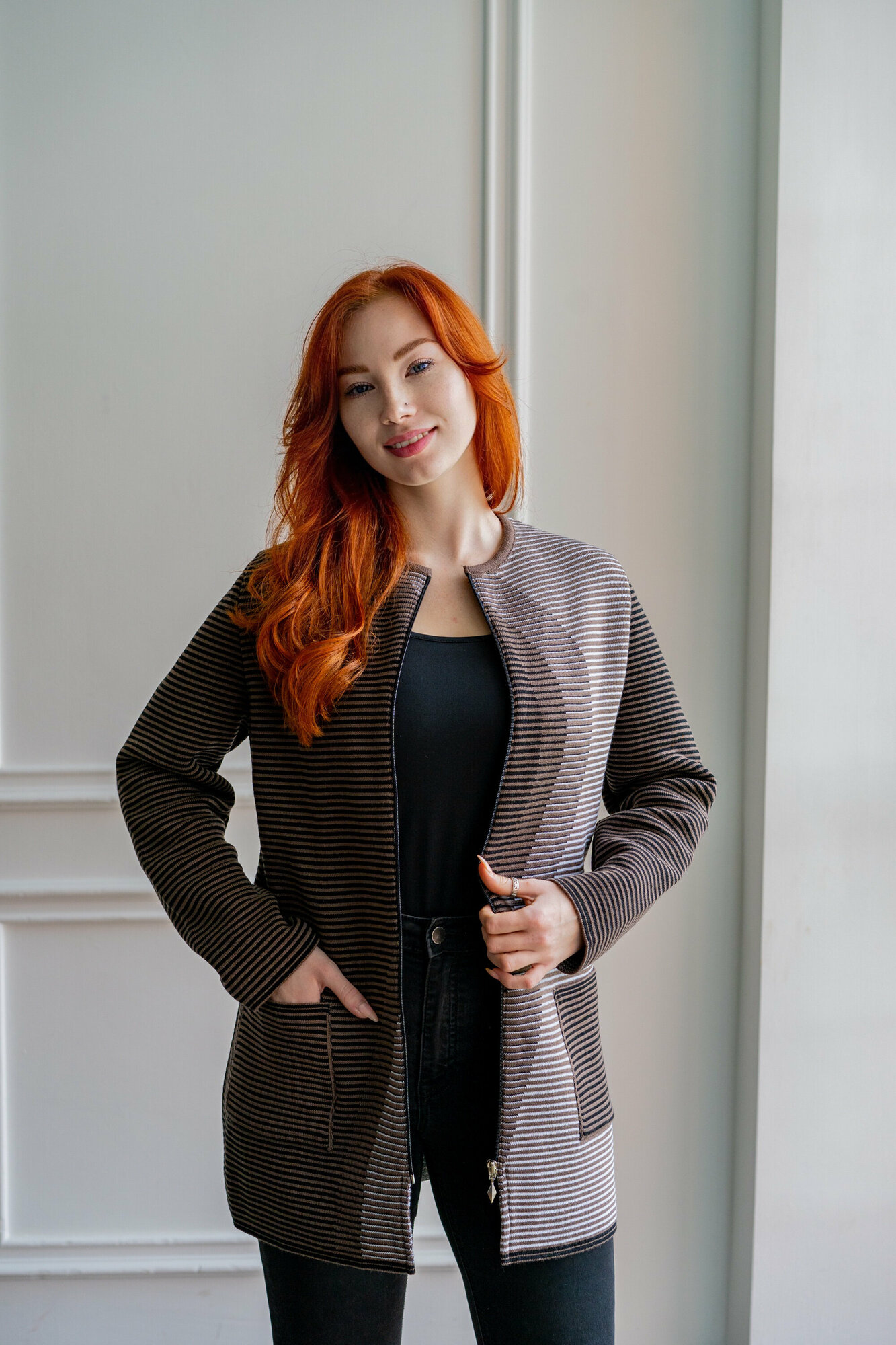 Кардиган Anri  размер 62 64  коричневый