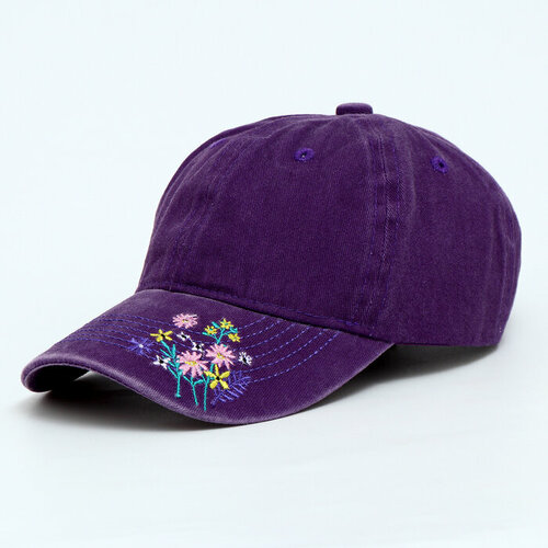 фото Кепка overhat цветы, размер 52/54, фиолетовый