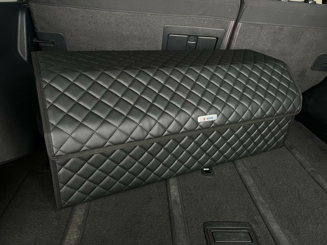 Органайзер для багажника SAAB / сааб / Кофр 80х30х30, сумка, саквояж, ящик, черный с черной отстрочкой