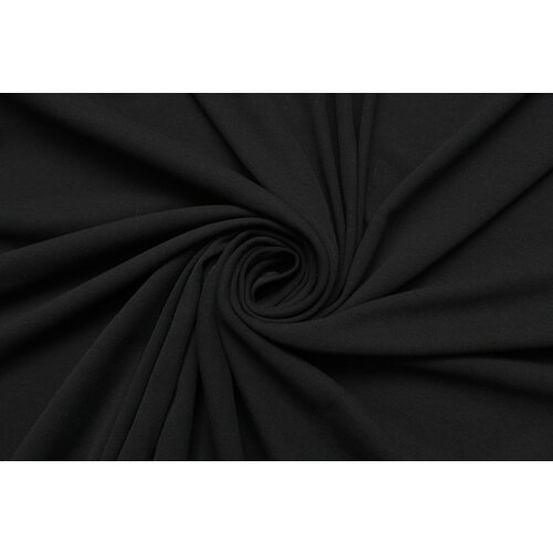 Ткань Трикотаж стрейч чёрный в резинку, ш136см, 0,5 м