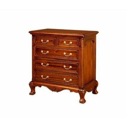 фото Комод с 5-ю ящиками domkorleone в стиле chippendale, красное дерево (mahogany wood), цвет орех naa (светло-коричневый) дом корлеоне