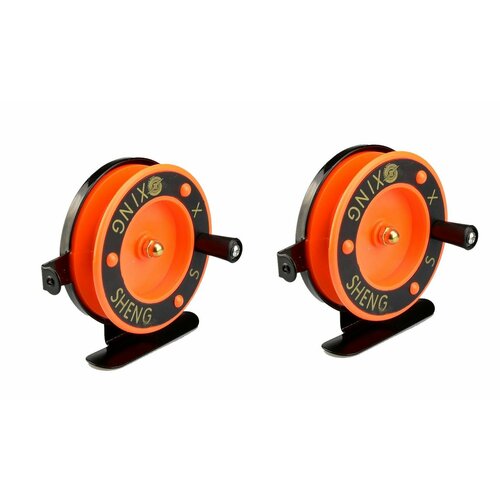 фото Катушка зимняя инерционная sheng, 2 шт. оранжевая 65мм нет бренда