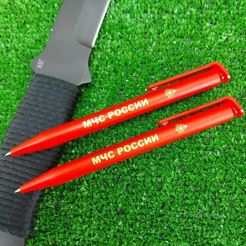 Ручка шариковая с символикой МЧС Министерство чрезвычайных ситуаций России красная 2 штуки 950₽