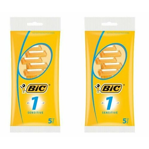 BIC Станок для бритья одноразовый Sensitive 1, для чувствительной кожи, 1 лезвие, 5 шт/уп, 2 уп