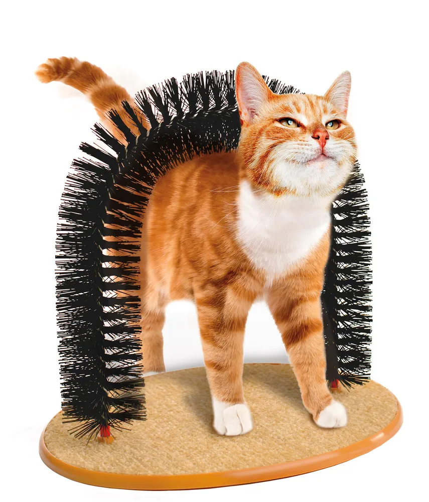 Игрушка чесалка когтеточка для кошек и домашних животных с щеткой, 35х35 см.
