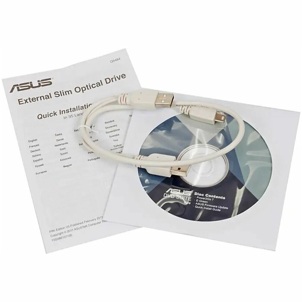 Оптический привод DVD-RW ASUS SDRW-08D2S-U, внешний, USB, белый, Ret [sdrw-08d2s-u lite/wht/g/as] - фото №8