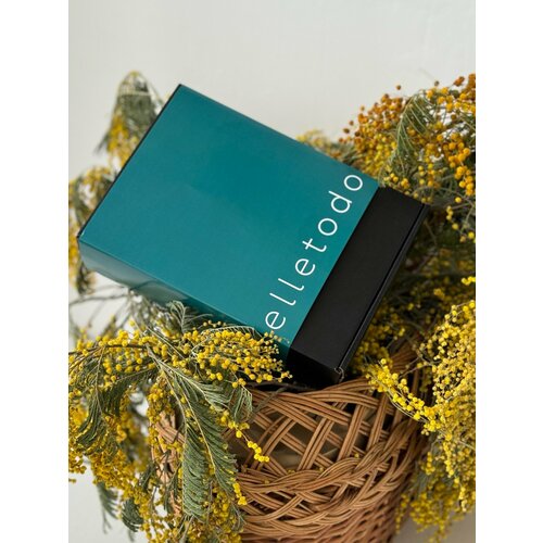 Подарочный бокс с сывороткой для волос ELLETODO LEATHER TOBACCO INTENSIVE и шелковой резинкой