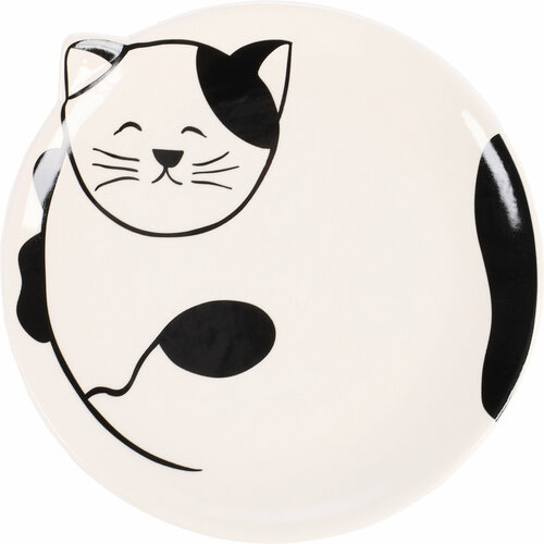 миска керамическая nobby kitty face для кошек белая 100 мл 1 шт ​Миска керамическая для кошки Flamingo ​RAVI, 80 мл, 13,5*2 см, черно-белая