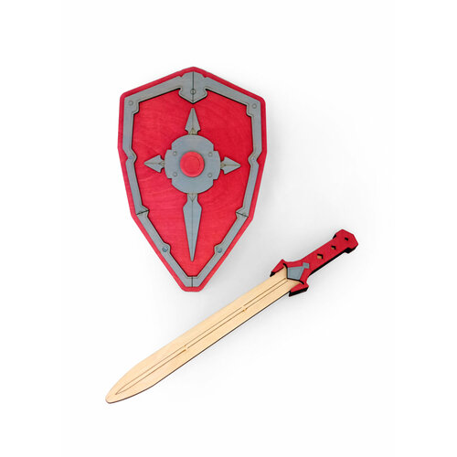Щит и меч (крашенный) деревянный меч и щит воина