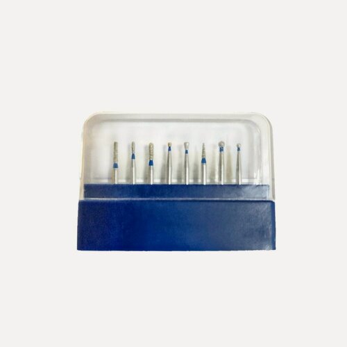 Изображение товара FG-115 NeoHealth Набор алмазных боров 8 шт для препарирования . Диаметр хвостовика - 1,6 мм, центрованы, подходят для турбинного стоматологического наконечника