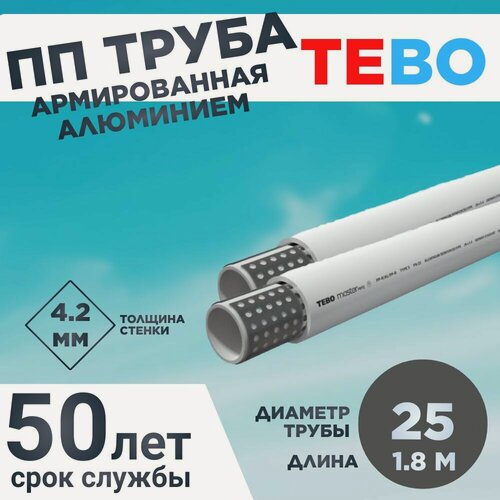 Изображение товара Полипропиленовая труба армированная алюминием 25х4,2 Master Pipe L2M TEBO