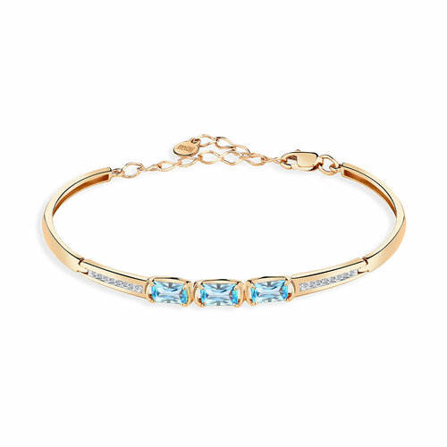 Браслет MAGIC STONES, красное золото, 585 проба, фианит, топаз