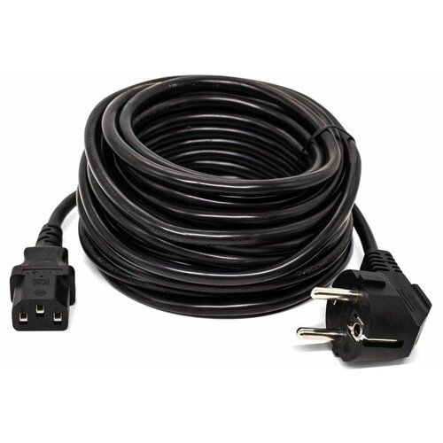 Кабель питания Filum FL-PC10-EU-C13-10M CEE 7/7- С13, 3х1.0мм², 220В, 10A, чёрный, 10м