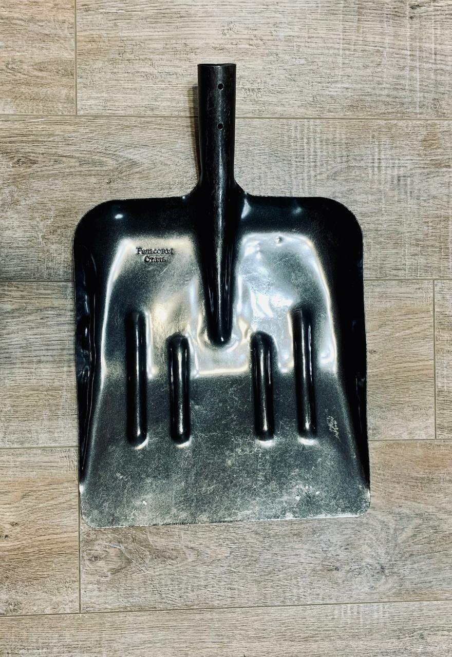 Лопата совковая (уборочная) «Шахтерка» 32/37 см, рельсовая сталь (с ребрами жесткости), без черенка.