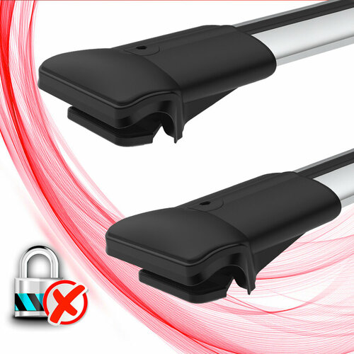 Багажник TURTLE Diamond для Land Rover Discovery I / Ленд Ровер Диcкавери 1 внедорожник 1990-1998 на стандартные рейлинги, серебристые крыловидные дуги