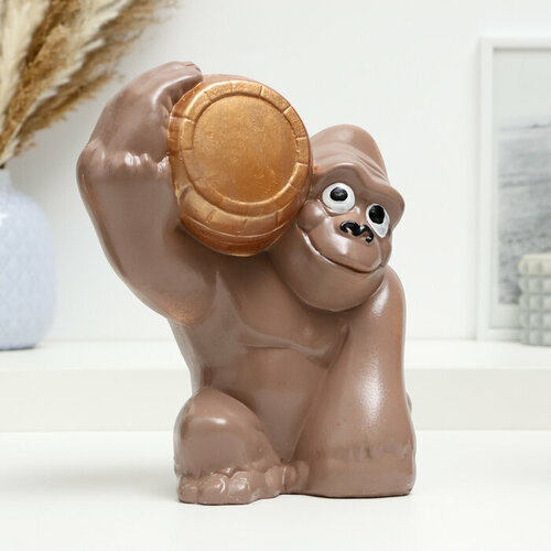 Копилка Горилла с бочкой коричневая 23х20х15 766₽