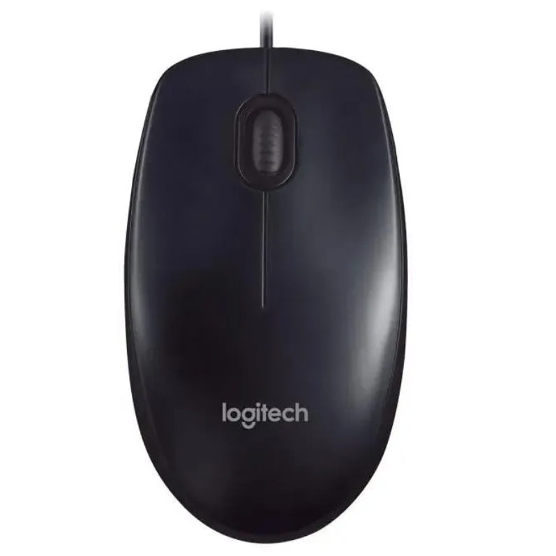 Мышь проводная Logitech M90 (910-001794/910-001793) черная - 1000 dpi, светодиодный, USB Type-A, кнопки - 3