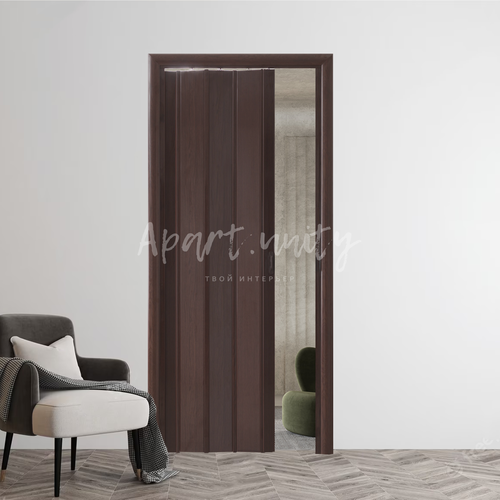 Дверь складная межкомнатная гармошка, ПВХ, цвет Венге