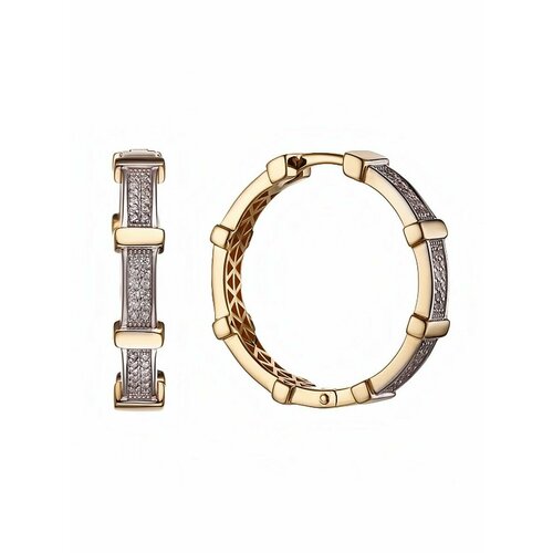 Серьги конго YA ZOLOTO, желтое золото, 585 проба, фианит, размер 25 мм, , желтый