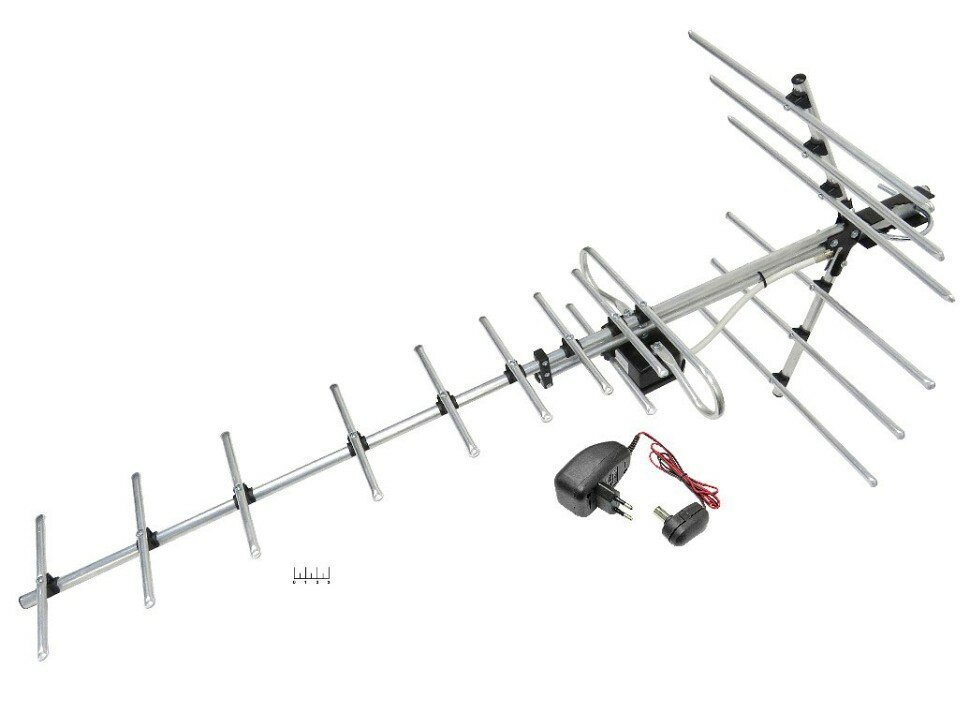 Антенна уличная Дельта Н1181А.01F 12V б/к (активная, DVB-T2, с б/п, 27.5-32 дБ, пакет) - фото №3