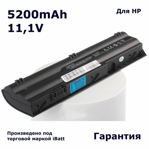 Аккумулятор iBatt 5200mAh, для HP- Mini 210-3051er Pavilion dm1-4000er 210-3052er 110-4101er dm1-4100er 210-3000er