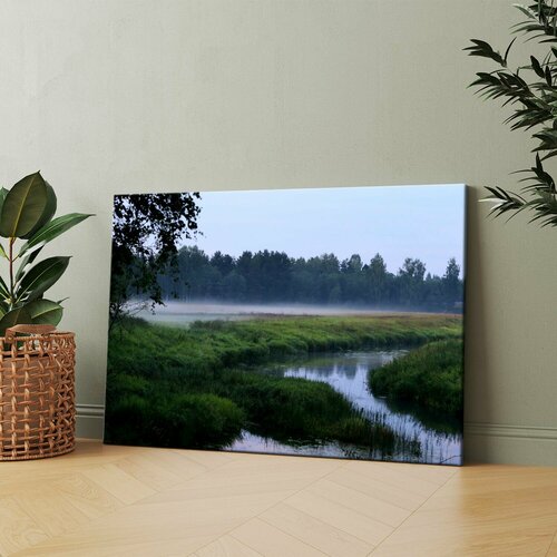 Картина на холсте (Река Колпь) 40x60 см. Интерьерная, на стену.