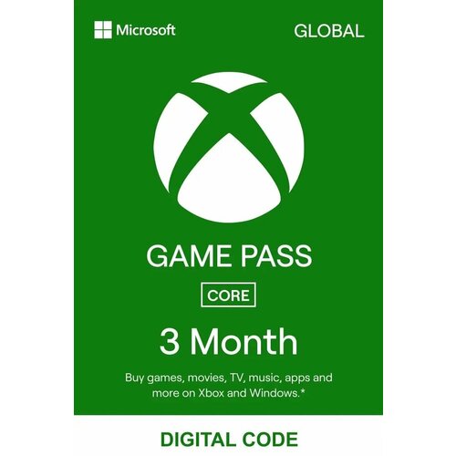 подписка xbox live gold game pass core на 3 месяца электронный ключ xbox one series ключ доступно в россии Подписка Xbox Game Pass Core 3 месяца Россия