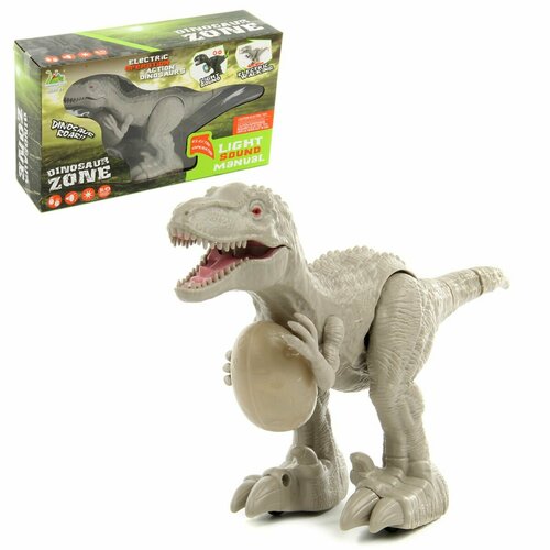 Динозавр на батарейках со светом и звуком, Veld Co / Робот на батарейках / Интерактивная игрушка робот игрушечный динозавр на батарейках белый 1 шт