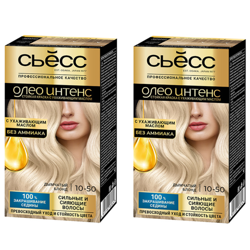 Краска для волос СЬĔСС Oleo Intense, тон 10-50 Дымчатый блонд, 50 мл, 2 уп дымчатый блонд без аммиака 115 мл