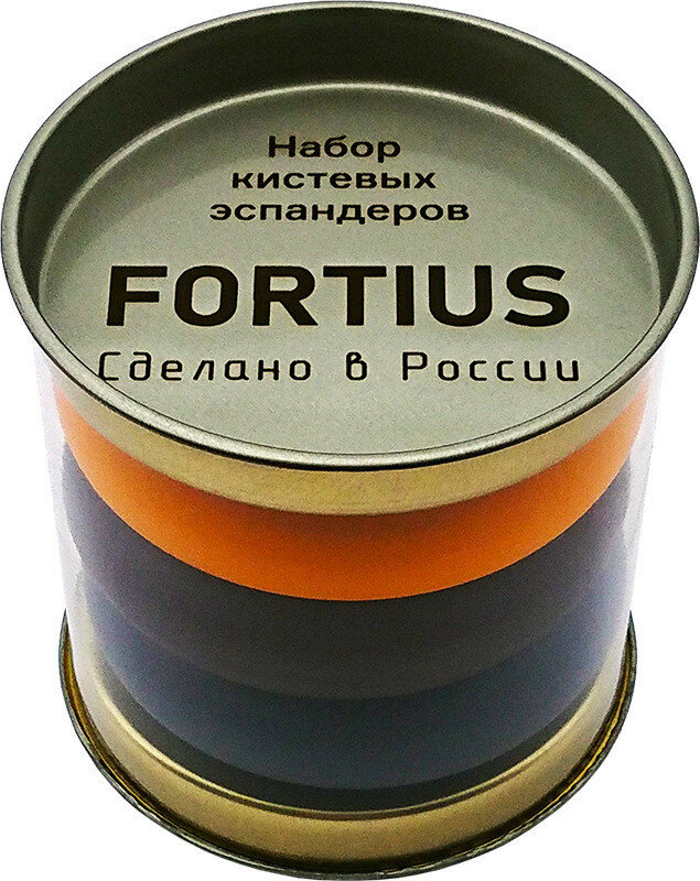 Набор кистевых эспандеров FORTIUS 3шт, 40, 50, 60 кг, тубус