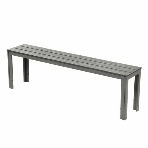Скамейка садовая Грэй 140х285х42 см металл поливуд серая 12999₽