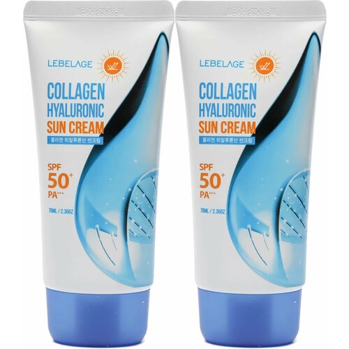 LEBELAGE Крем для лица и тела солнцезащитный Collagen Hyaluronic Sun Cream, 70 мл, 2 шт