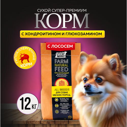 Сухой корм для собак мелких пород Buddy Dinner Gold Line Hypoallergenic с лососем 12 кг