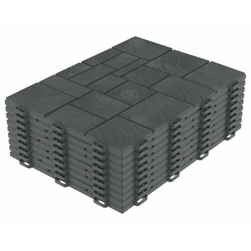 Плитка модульная из полипропилена Брус садовая 9шт 1м2 графит 2300₽