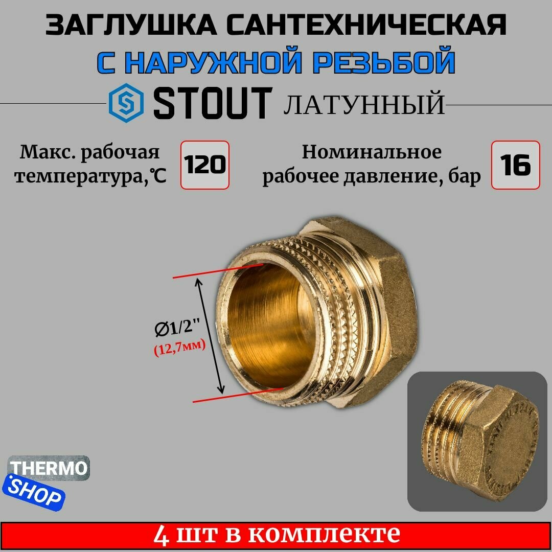 фото Фитинг резьба заглушка STOUT SFT-0040-000012