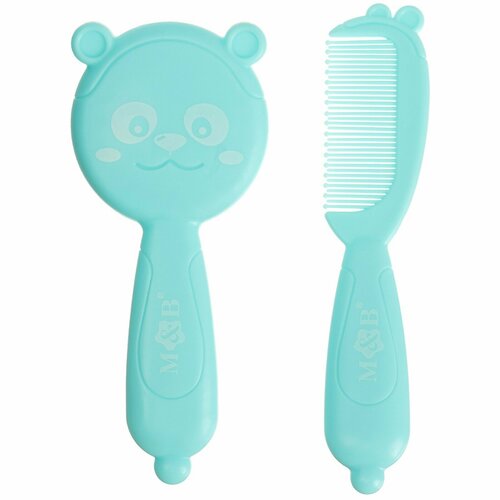 Набор для ухода за волосами расческа и щетка Мишка цвет бирюзовый 522₽