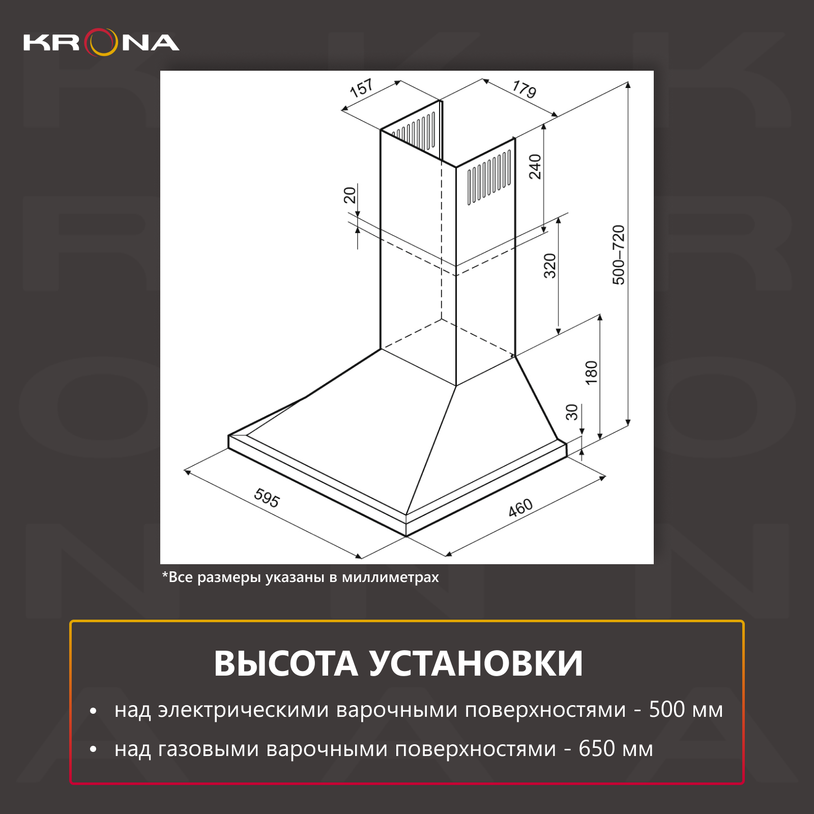 Вытяжка кухонная KRONA BRIEF 600 WHITE PB - фотография № 5