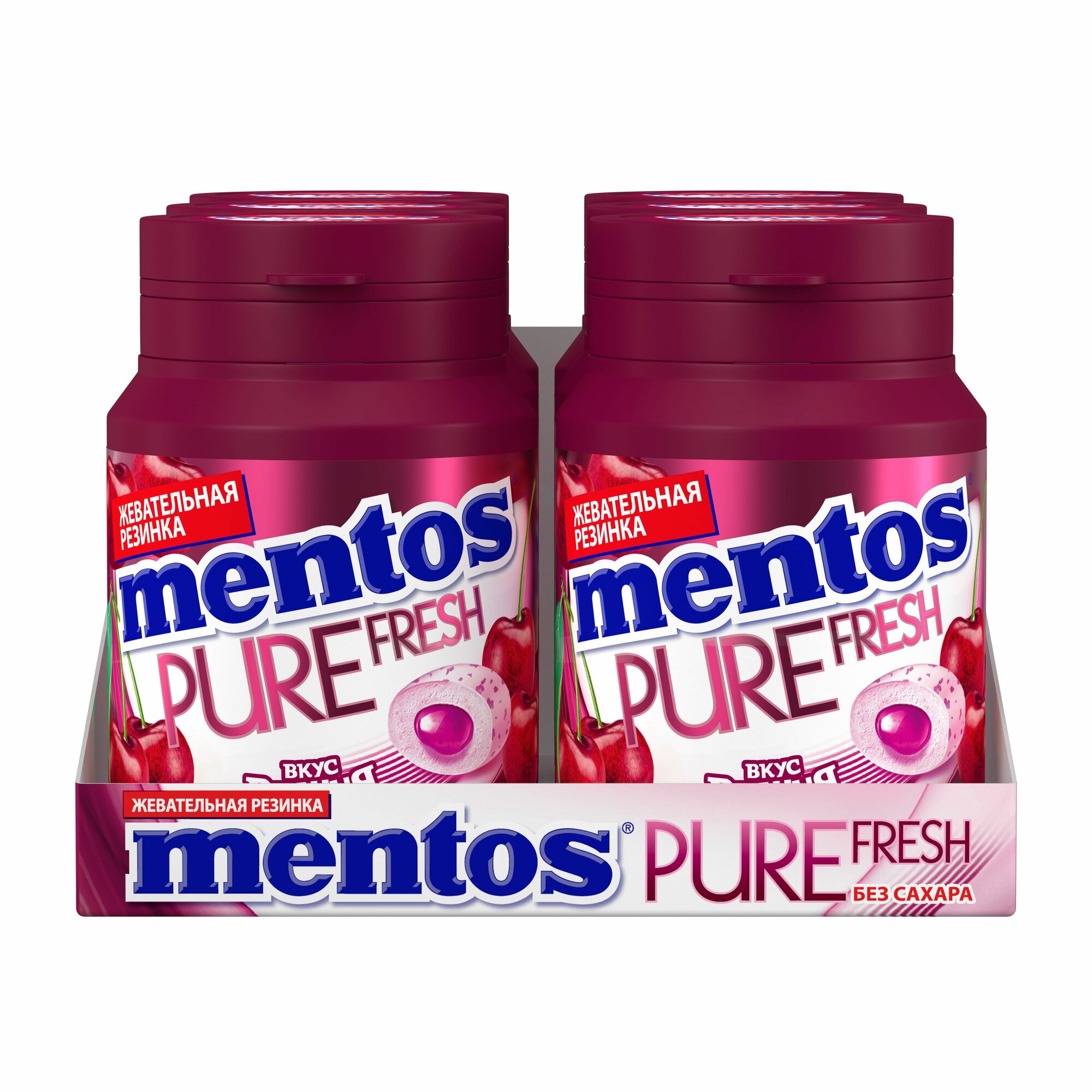 Жевательная резинка Mentos Pure Fresh вкус Вишня, 6 шт по 54 г