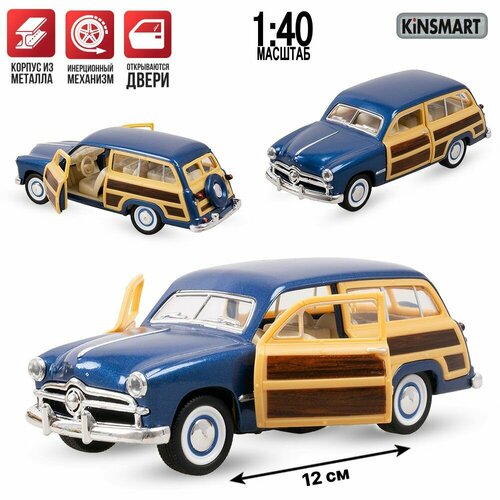 Детская машинка металлическая инерционная 1949 Ford Woody Wagon, 1:40, KINSMART металлическая машинка kinsmart 1 34 2022 ford bronco открытый верх инерционная чёрная kt5438da 4