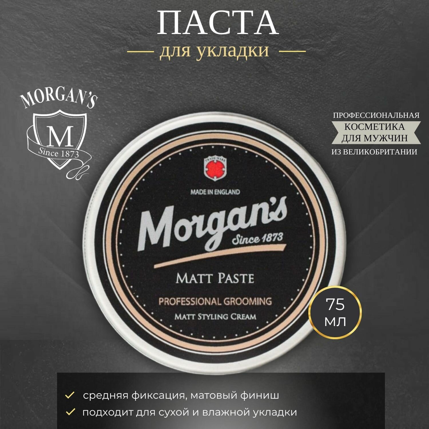 Morgan's Matt Paste Матовая паста для укладки 75 г