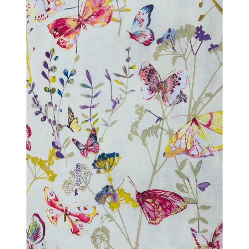 Ткань портьерная для штор 'под лен', 100% полиэстер /Viva текстиль/ с печатным рисунком, высота 2.8 м, на отрез от 1 метра, ткань отправляется единым метражом в одном заказе