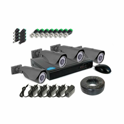 Готовый 8mp-4k набор уличного видеонаблюдения через интернет SKY-2704-8M KDM 227-V8 W3017RU - 4 уличные камеры и видеорегистратор 3816600₽