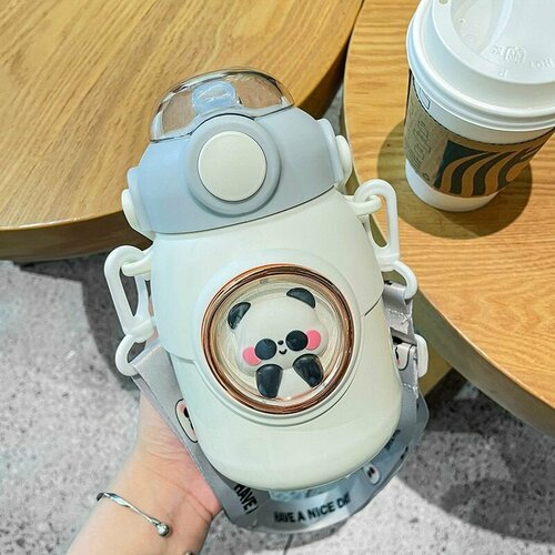 Бутылка для воды / Термос непроливайка / поильник с трубочкой 