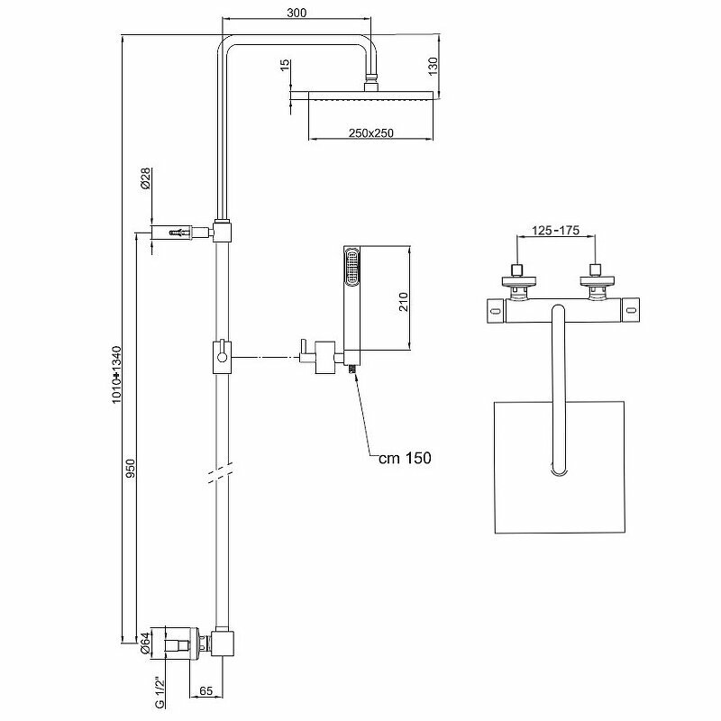 Душевая стойка Webert Pegaso PE980507560METAL - фото №2