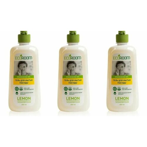 ECOROOM Средство для мытья посуды Лимон 500 мл 3 шт 1177₽