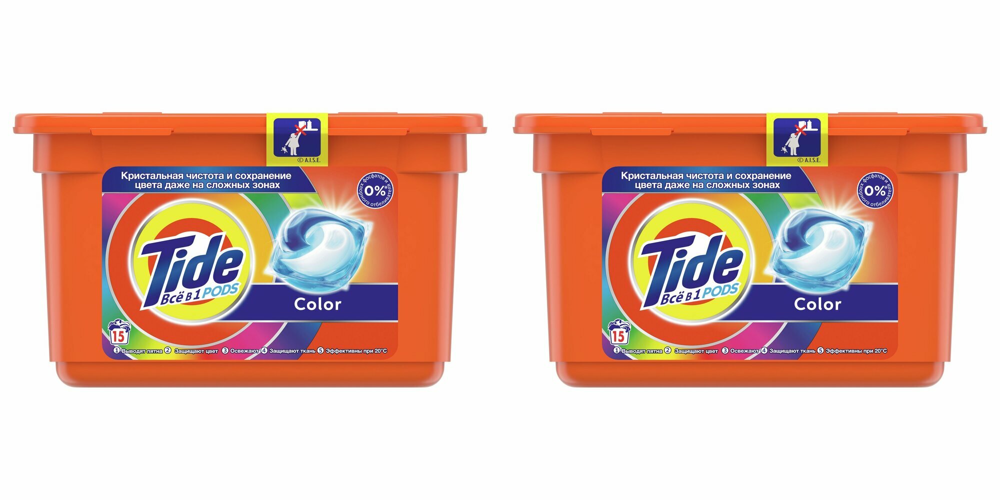 Tide Капсулы для стирки Color, 15х22.8г - 2 уп