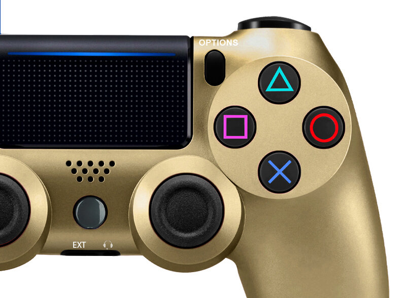 Беспроводной джойстик (геймпад) для PS4, Золотой / Bluetooth